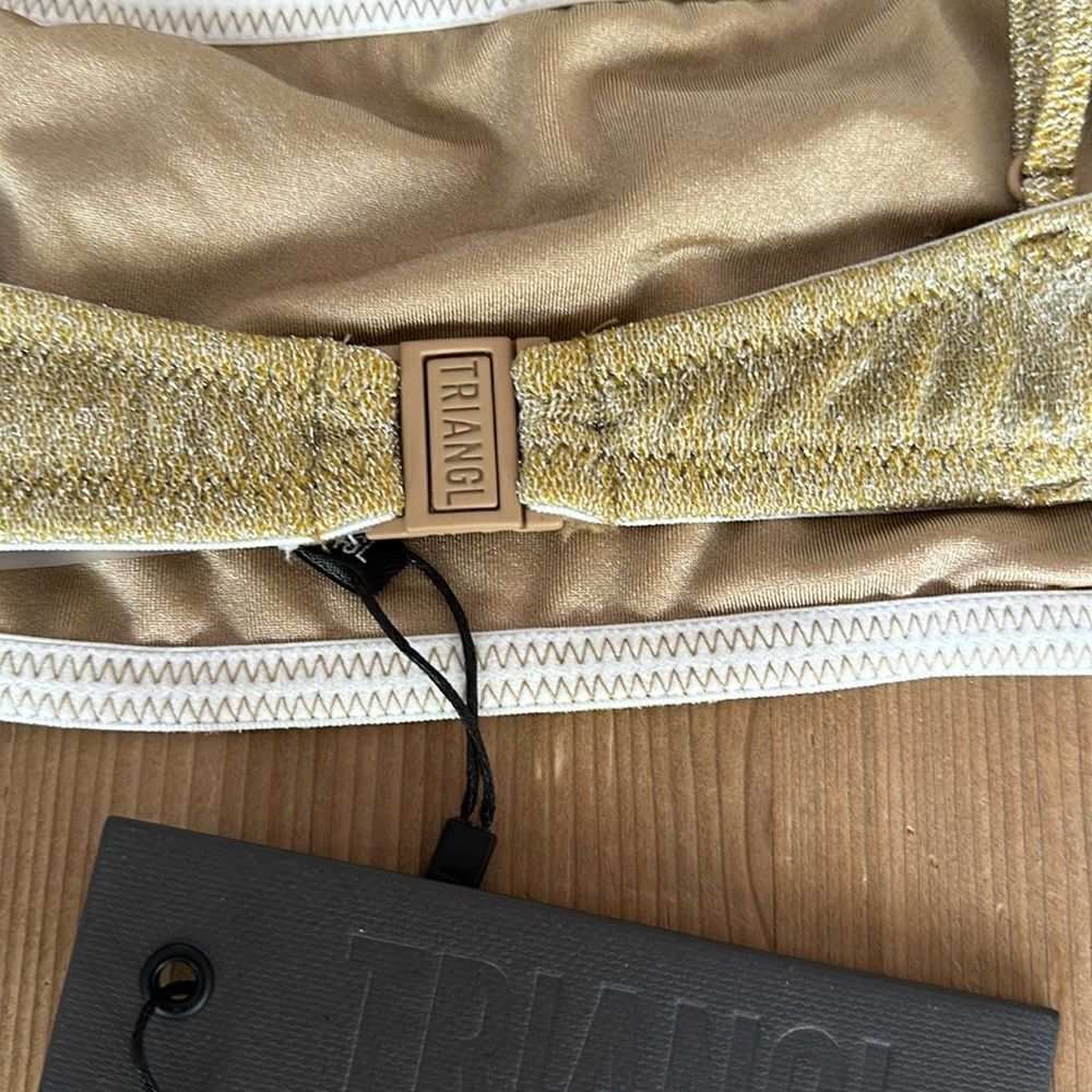 TRIANGL TOP ONLY MICA GOLD NEW WITH TAGS - Picture 6 of 7